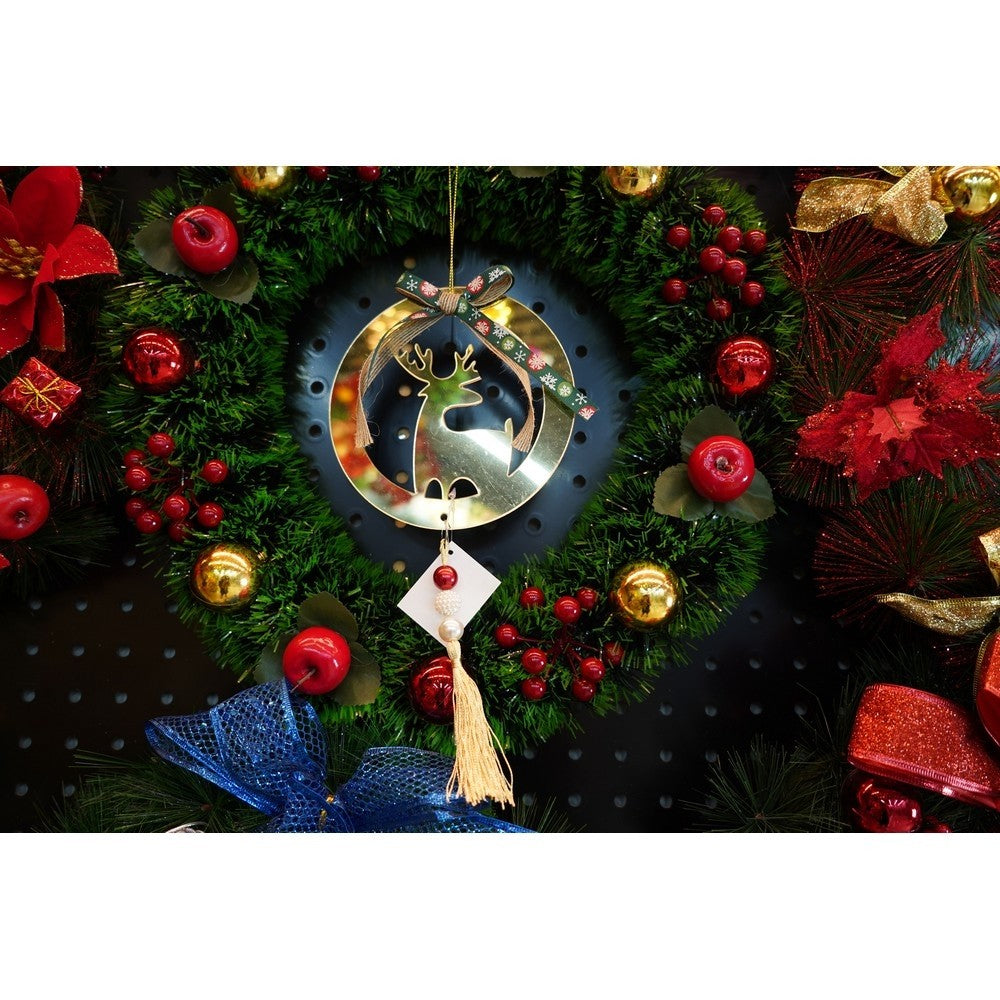 Ornament brad, Ren, Auriu, Lucios, 15*25CM, Acril, Interior/ Exterior