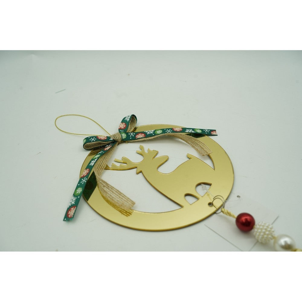 Ornament brad, Ren, Auriu, Lucios, 15*25CM, Acril, Interior/ Exterior