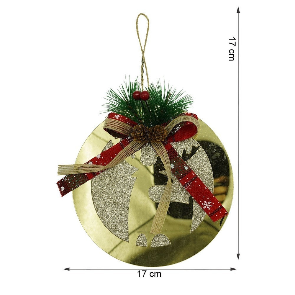 Ornament brad, Ren, Auriu, Lucios, 17*17CM, Acril, Interior/ Exterior