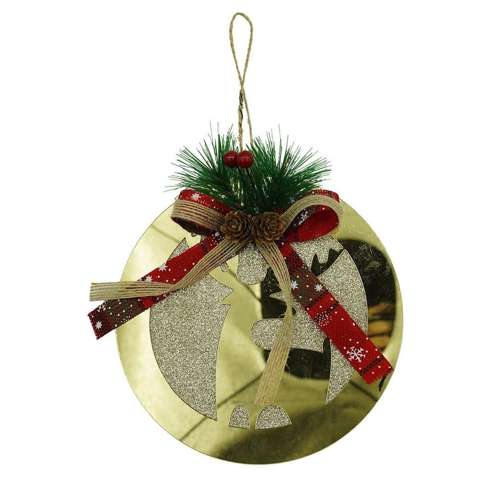 Ornament brad, Ren, Auriu, Lucios, 17*17CM, Acril, Interior/ Exterior
