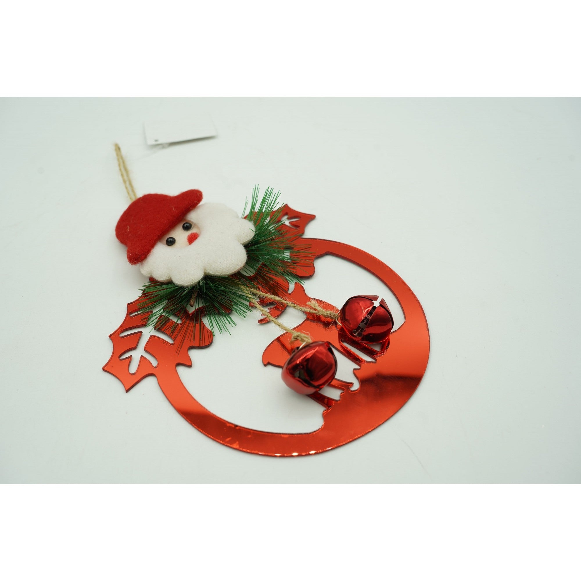 Ornament brad, Ren cu clopotei, Rosu, Lucios, 15*20CM, Acril, Interior/ Exterior