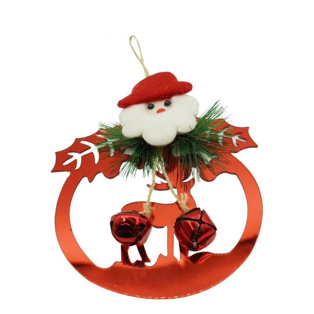 Ornament brad, Ren cu clopotei, Rosu, Lucios, 15*20CM, Acril, Interior/ Exterior
