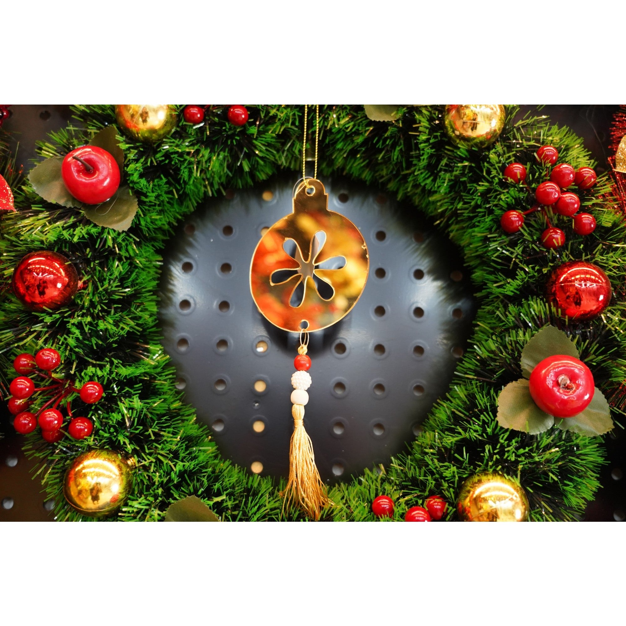 Ornament brad, Rotund, Auriu, Lucios, 10*23CM, Acril, Interior/ Exterior