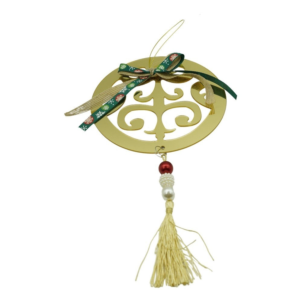 Ornament brad, Rotund, Auriu, Lucios, 15*26CM, Acril, Interior/ Exterior