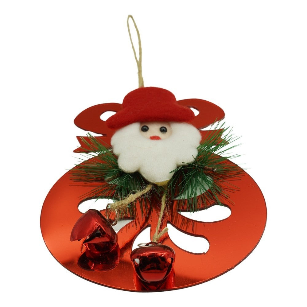 Ornament brad, Rotund cu clopotei, Rosu, Lucios, 15*20CM, Acril, Interior/ Exterior