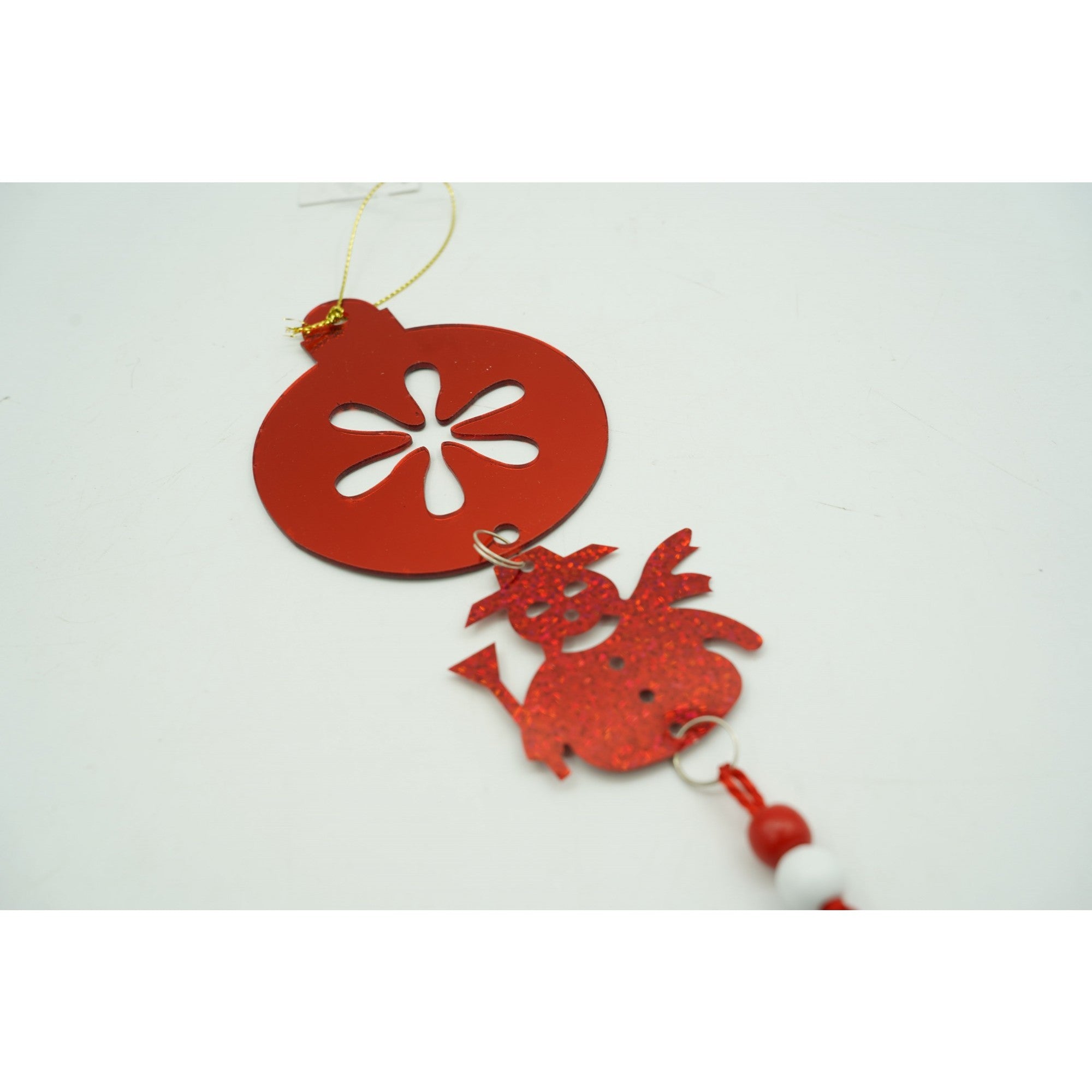 Ornament brad, Rotund, Om de zapada, Rosu, Lucios, 10*28CM, Acril, Interior/ Exterior