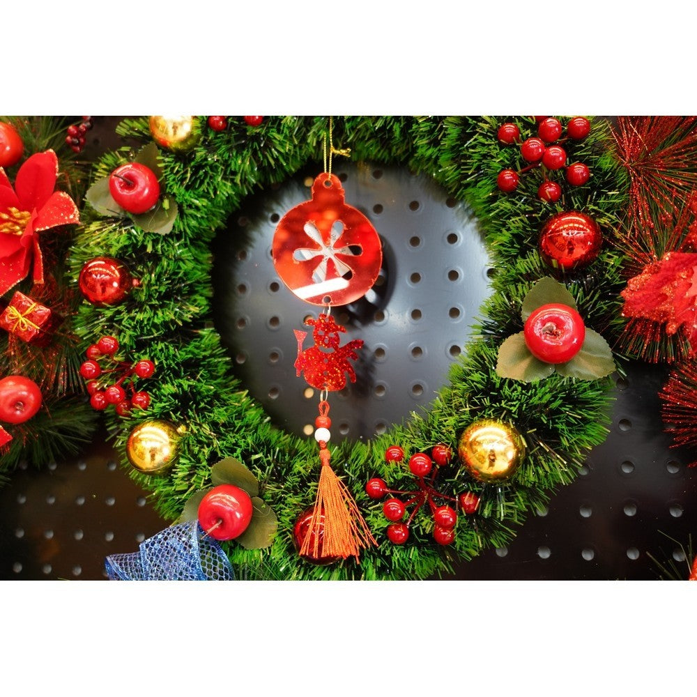 Ornament brad, Rotund, Om de zapada, Rosu, Lucios, 10*28CM, Acril, Interior/ Exterior