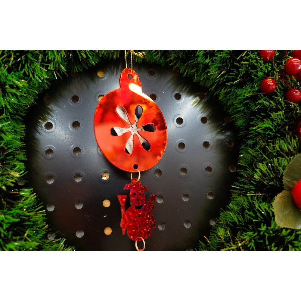 Ornament brad, Rotund, Om de zapada, Rosu, Lucios, 10*28CM, Acril, Interior/ Exterior