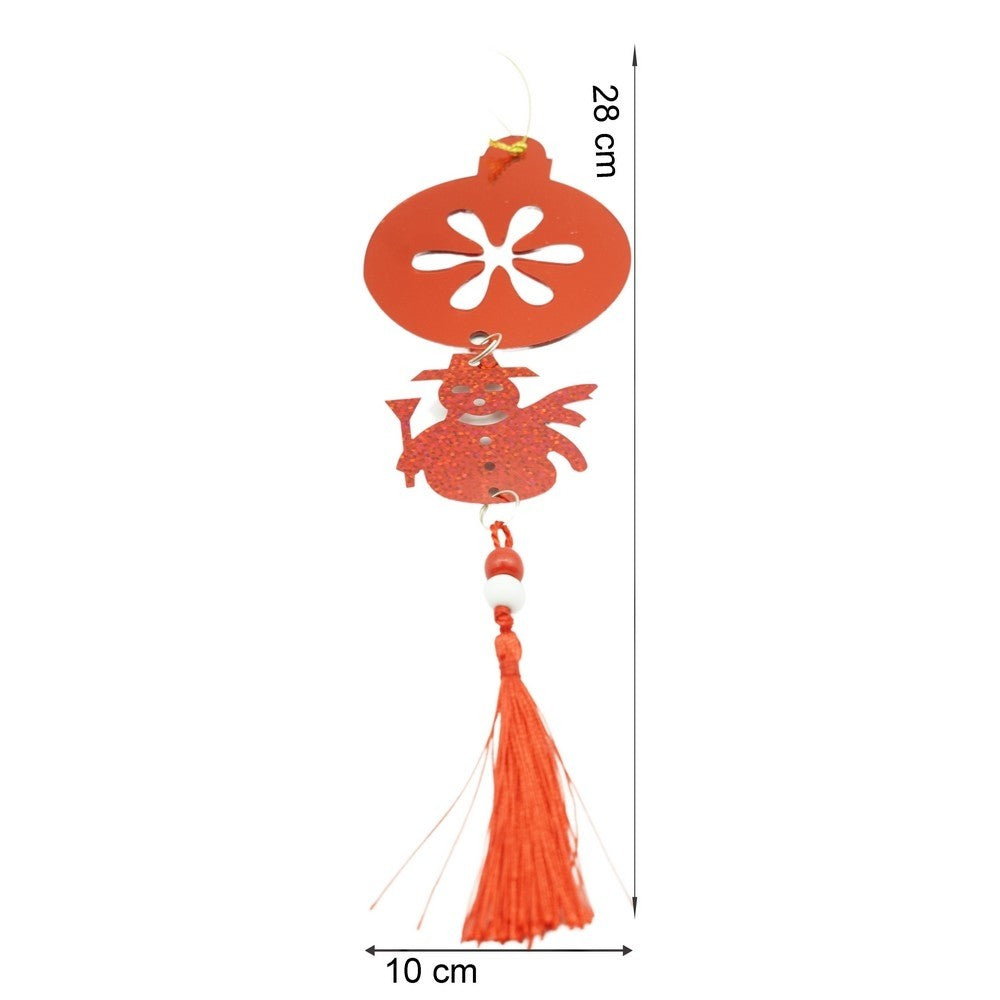 Ornament brad, Rotund, Om de zapada, Rosu, Lucios, 10*28CM, Acril, Interior/ Exterior