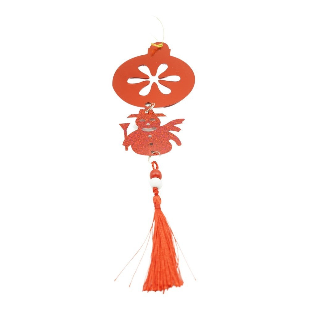 Ornament brad, Rotund, Om de zapada, Rosu, Lucios, 10*28CM, Acril, Interior/ Exterior