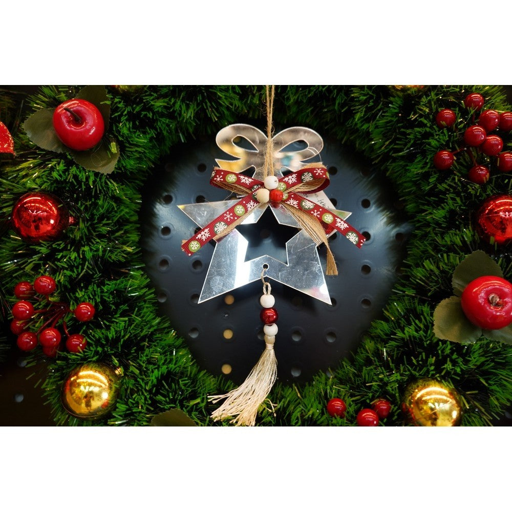 Ornament brad, Stea, Argintiu, Lucios, 14*26CM, Acril, Interior/ Exterior
