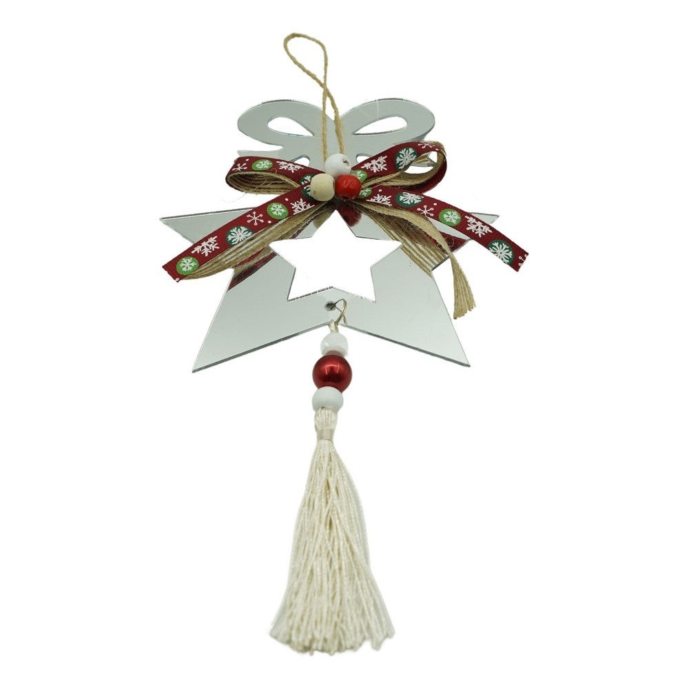Ornament brad, Stea, Argintiu, Lucios, 14*26CM, Acril, Interior/ Exterior