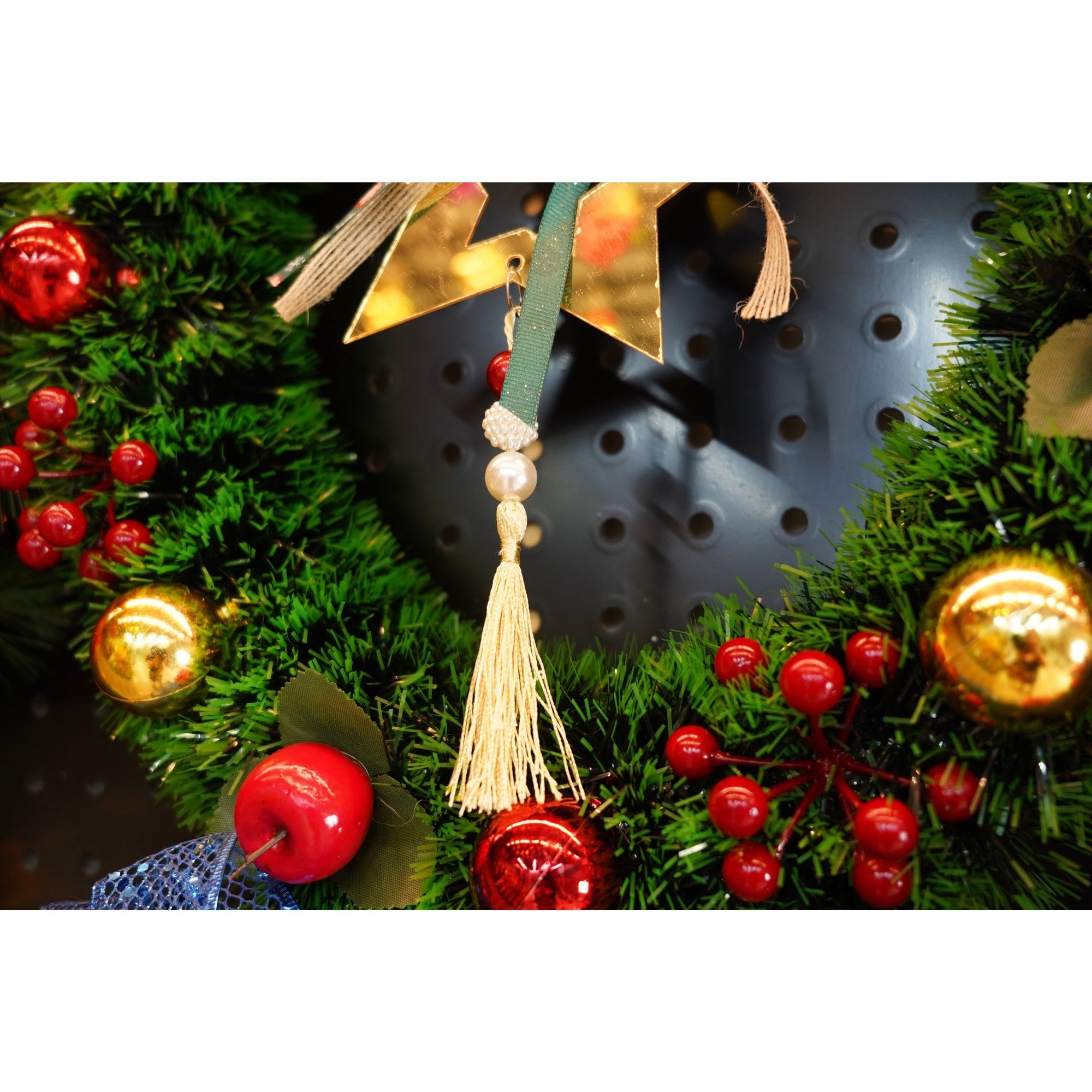 Ornament brad, Stea, Auriu, Lucios, 15*26CM, Acril, Interior/ Exterior