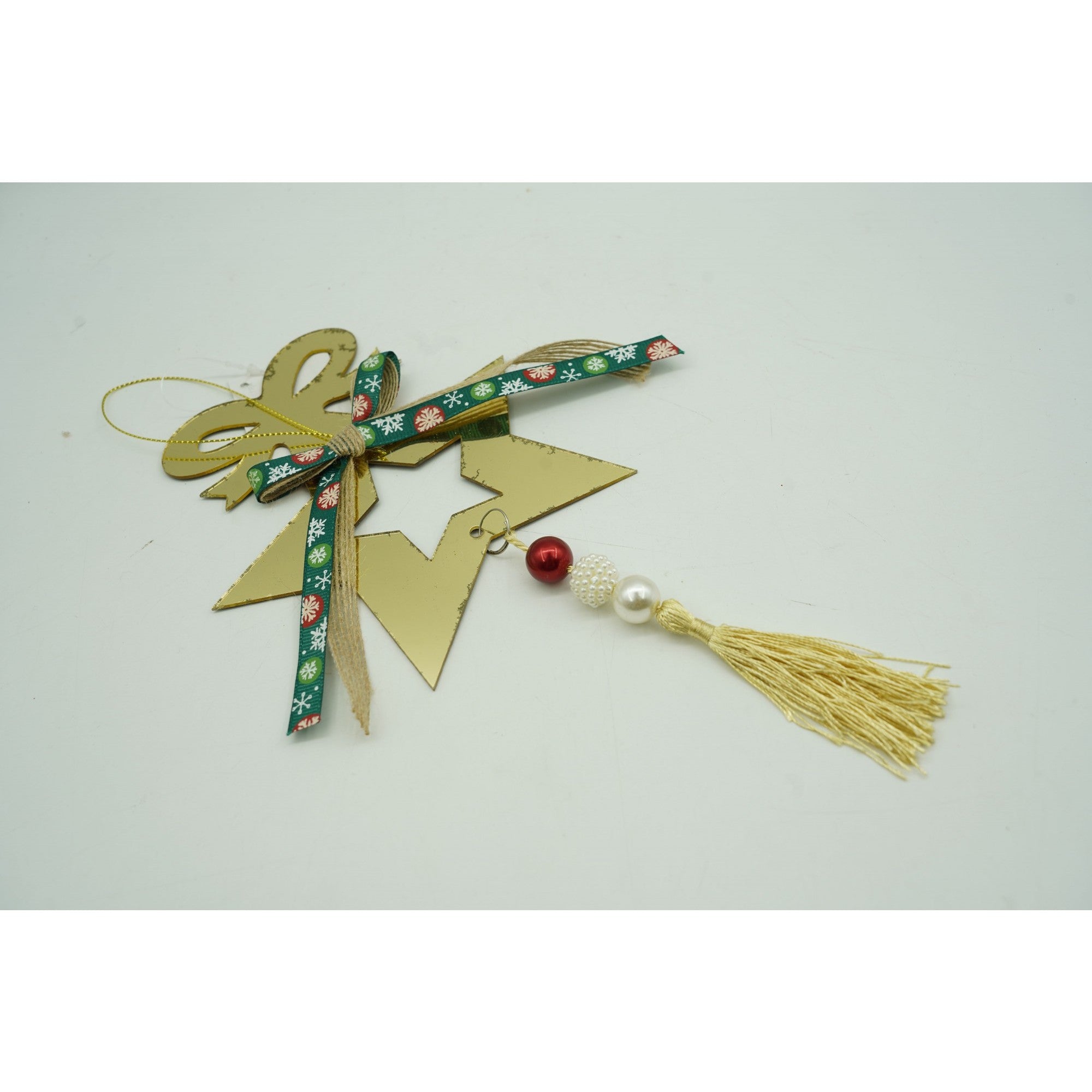 Ornament brad, Stea, Auriu, Lucios, 15*26CM, Acril, Interior/ Exterior