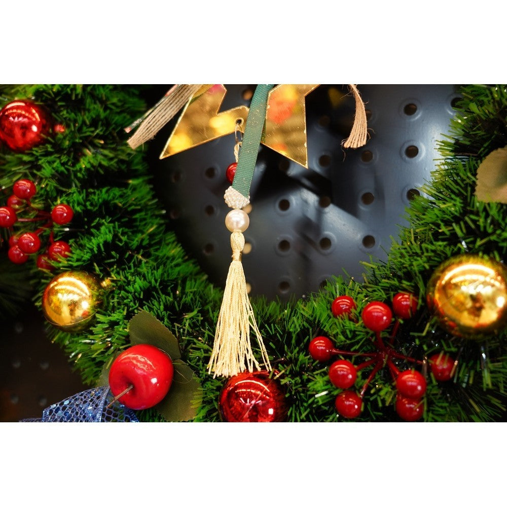 Ornament brad, Stea, Auriu, Lucios, 15*26CM, Acril, Interior/ Exterior
