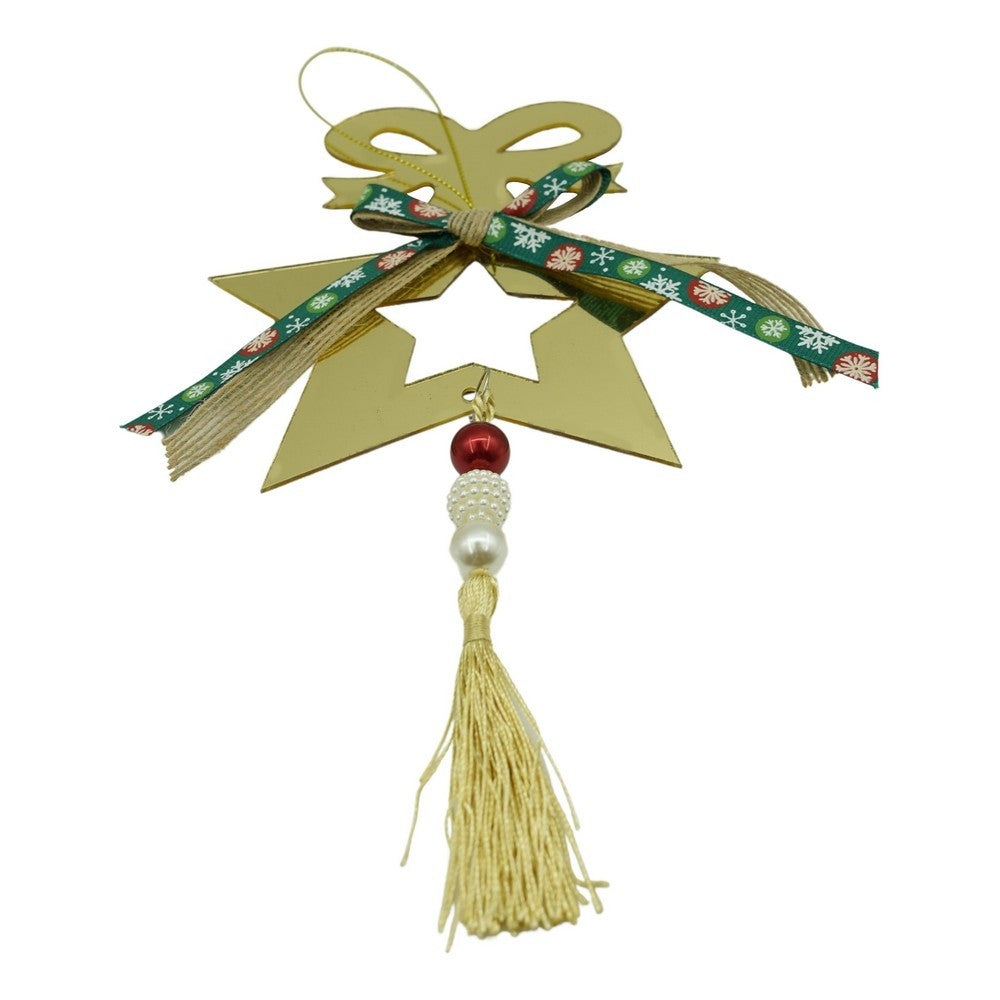Ornament brad, Stea, Auriu, Lucios, 15*26CM, Acril, Interior/ Exterior