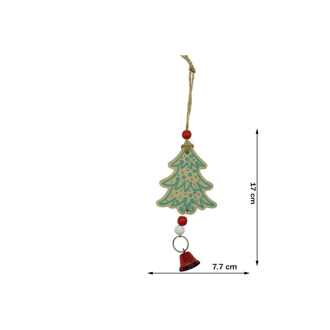 Ornament de brad bradulet, multicolor, lemn, 17 cm