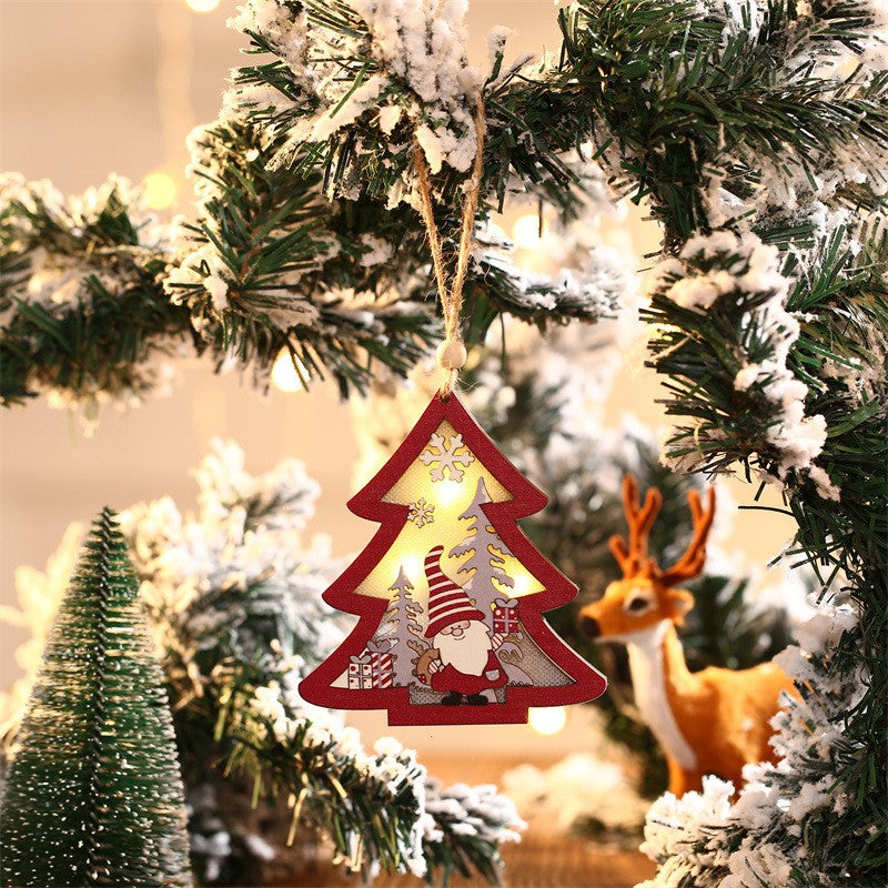 Ornament de Brad, Flippy, cu Lumini LED, din Lemn, Figurina Elf, Model Brad, Multicolor