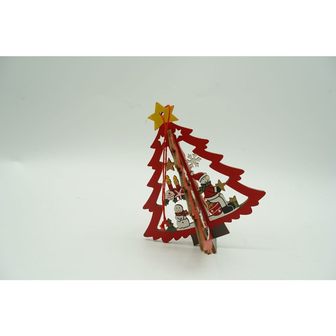 Ornament de brad mos craciuni in brad, multicolor, lemn, 10.5x9.5 cm