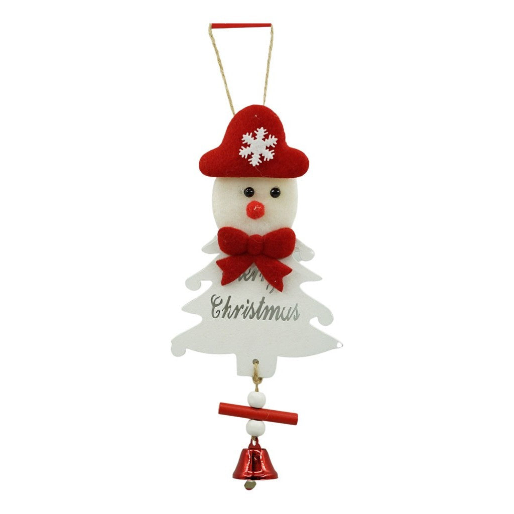 Ornament de brad om de zapada, alb, lemn, 20 cm