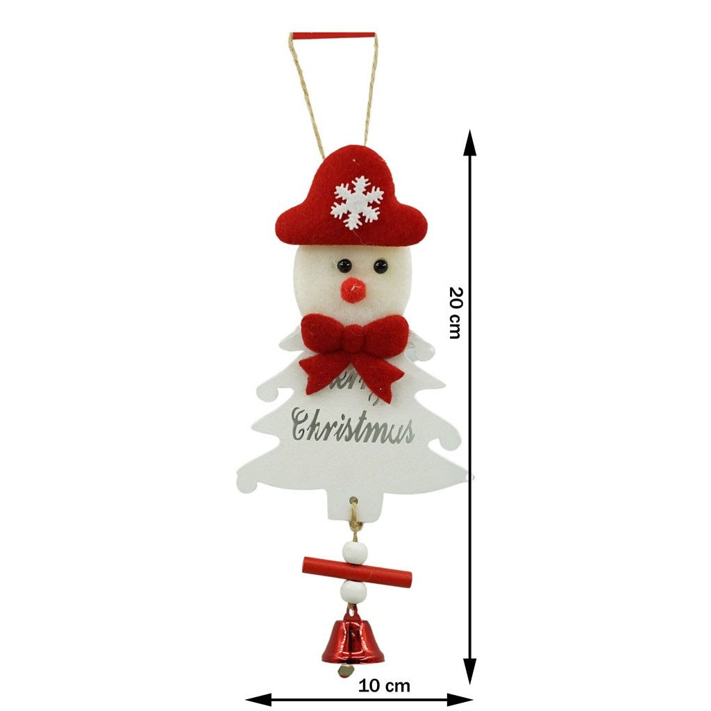 Ornament de brad om de zapada, alb, lemn, 20 cm