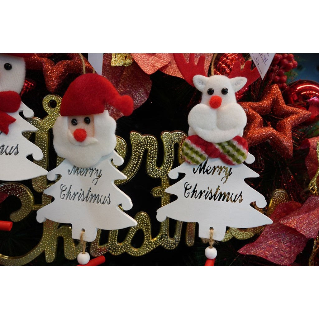 Ornament de brad om de zapada, alb, lemn, 20 cm