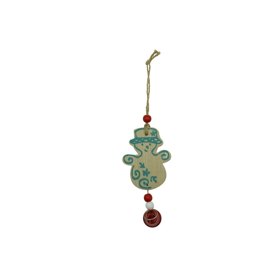 Ornament de brad om de zapada, multicolor, lemn, 17 cm
