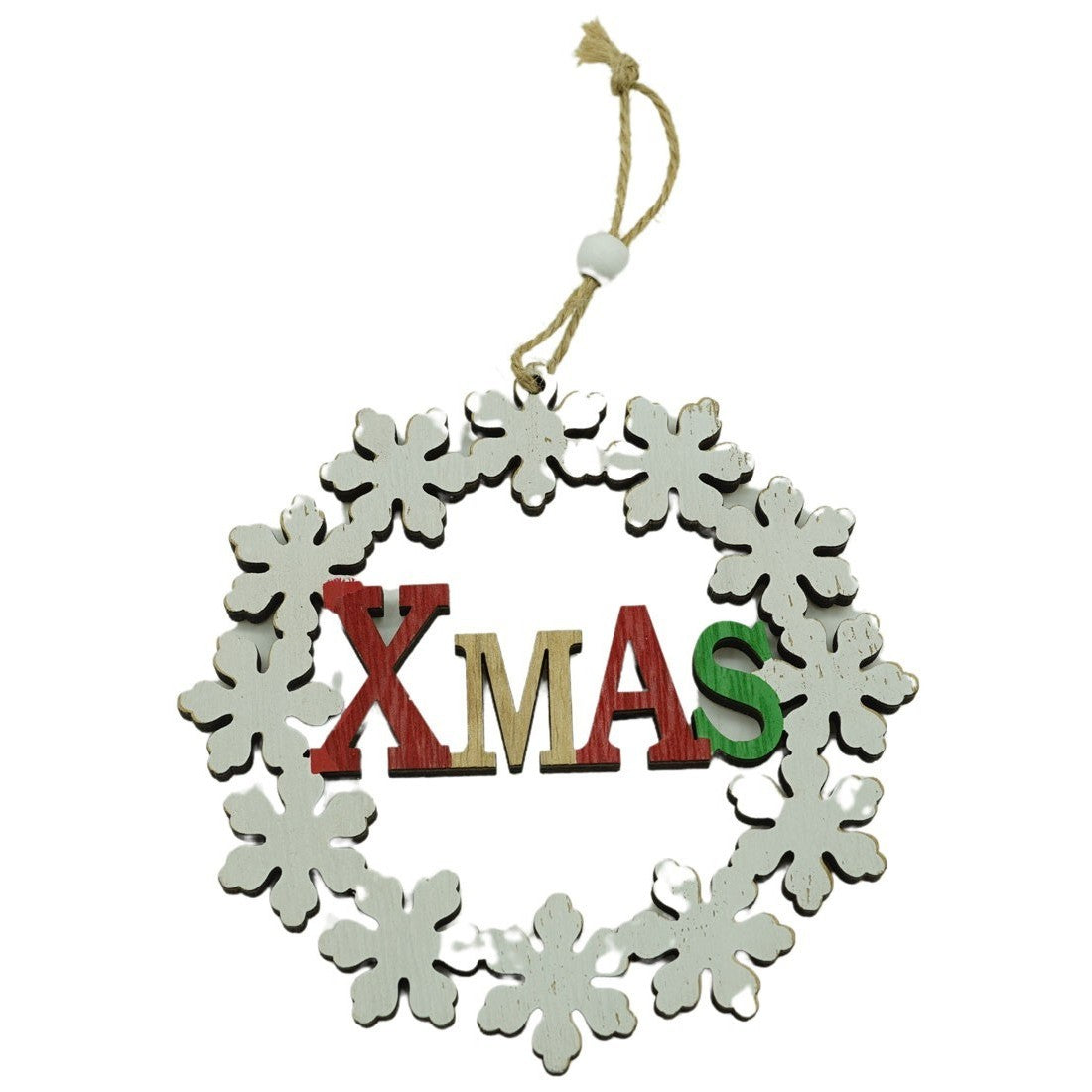 Ornament de brad Xmas, multicolor, lemn, 12 cm