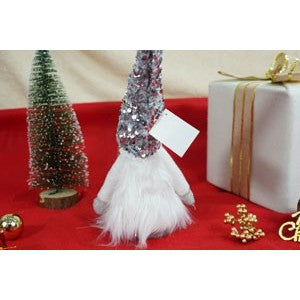 Ornament de Craciun ingeras, alb/gri, textil, 58 cm