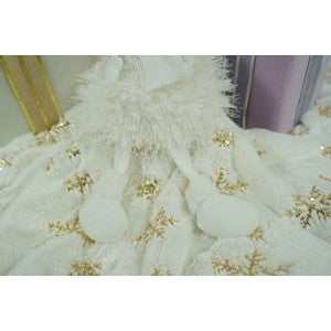 Ornament de Craciun ingeras, alb, textil, 37 cm