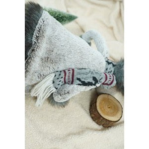 Ornament de Craciun ren, gri/alb, textil, 73 cm