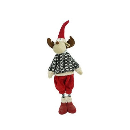 Ornament de Craciun ren, multicolor, textil, 68 cm