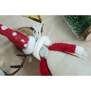 Ornament de Craciun ren, rosu/alb, textil, 70 cm