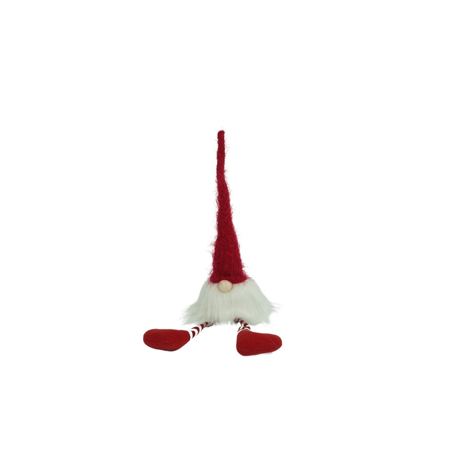Ornament de Craciun spiridus, alb/rosu, textil, 52 cm