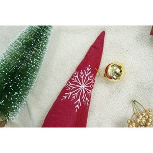 Ornament de Craciun spiridus, gri/alb, textil, 42 cm