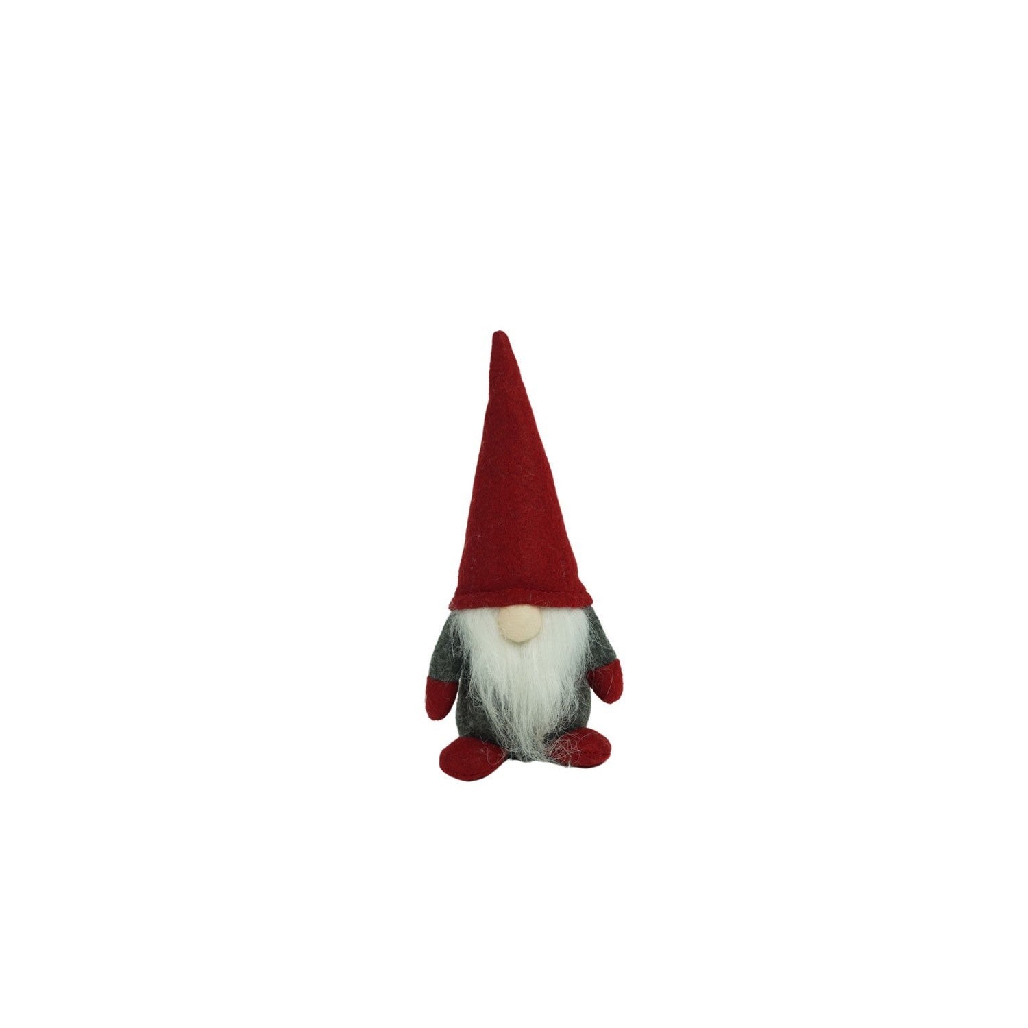 Ornament de Craciun spiridus, gri/rosu, textil, 12 cm