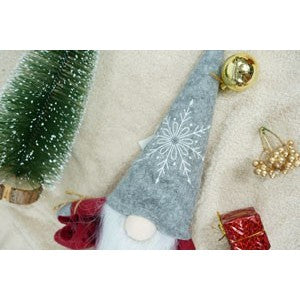 Ornament de Craciun spiridus, rosu/alb, textil, 42 cm