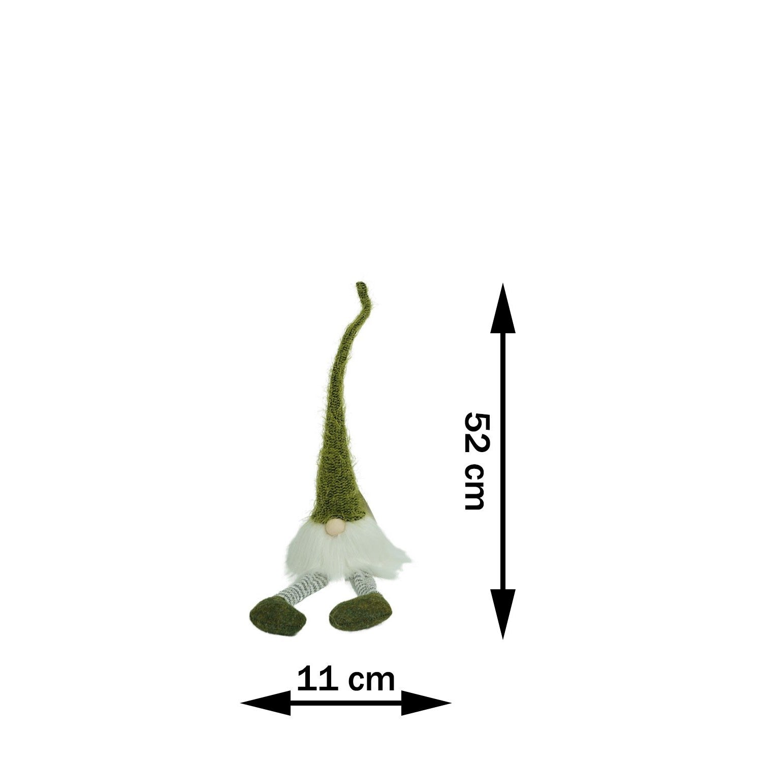 Ornament de Craciun spiridus, verde/alb, textil, 52 cm