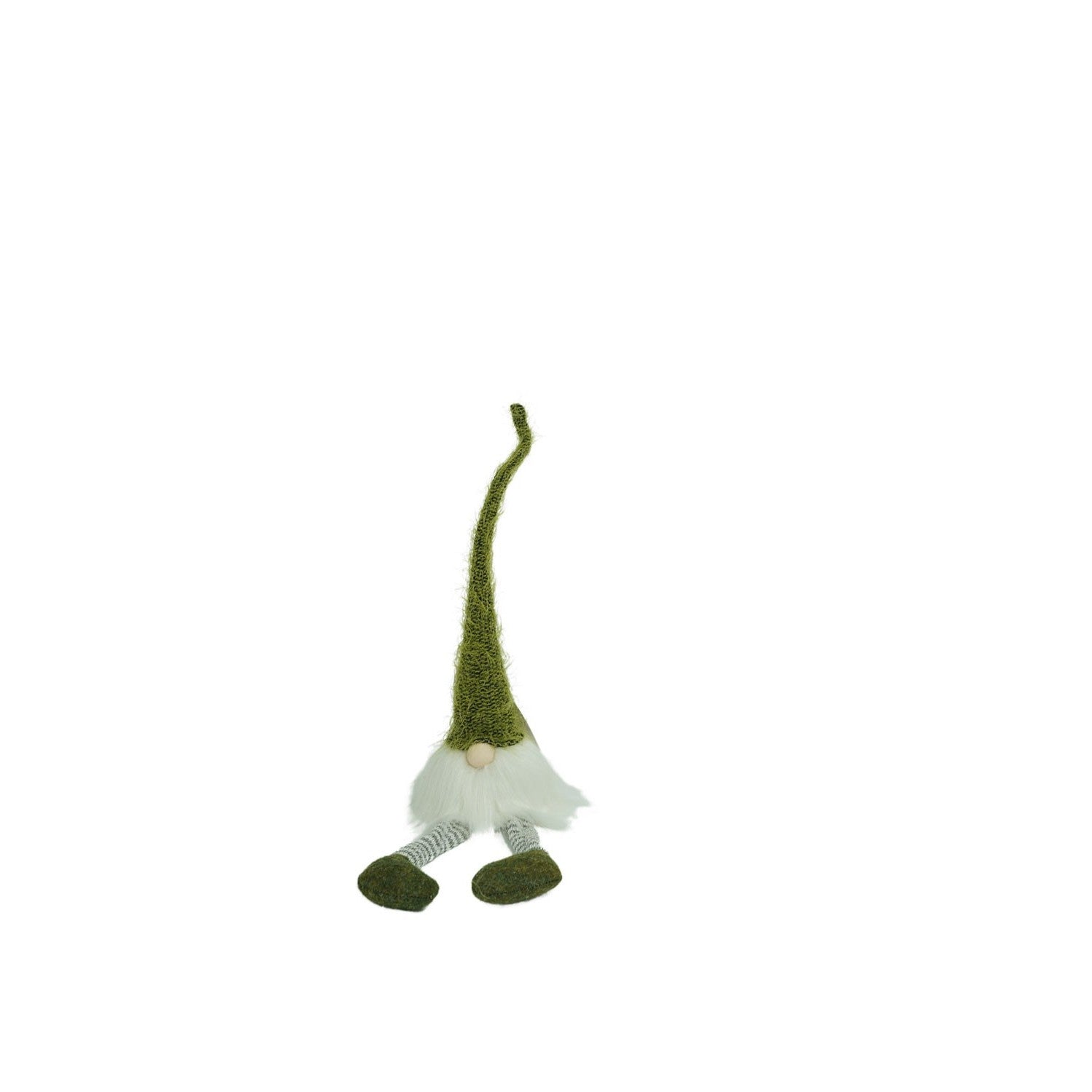 Ornament de Craciun spiridus, verde/alb, textil, 52 cm