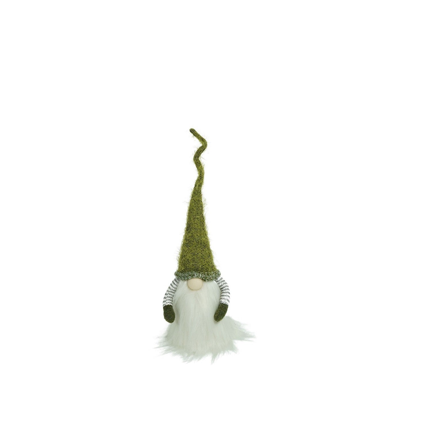 Ornament de Craciun spiridus, verde/alb, textil, 53 cm