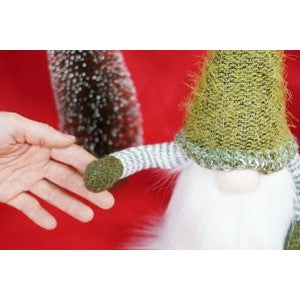 Ornament de Craciun spiridus, verde/alb, textil, 53 cm