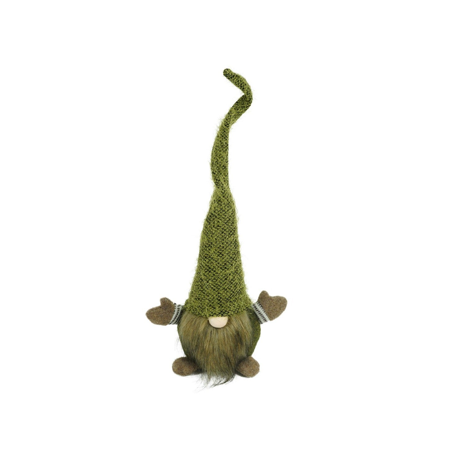 Ornament de Craciun spiridus, verde/maro, textil, 56 cm