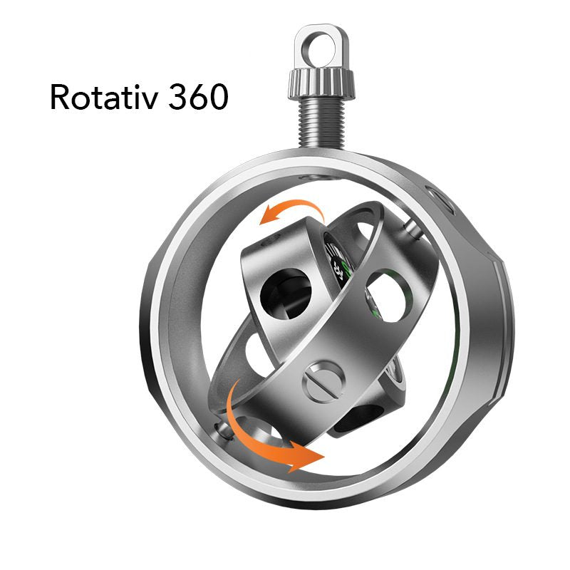 Fidget Spinner Busola Palm, Tip Giroscop Rotativ, Model Pandativ / Breloc, Antistress, Aliaj Zinc, 48x42x12 mm, 21 gr, Silver