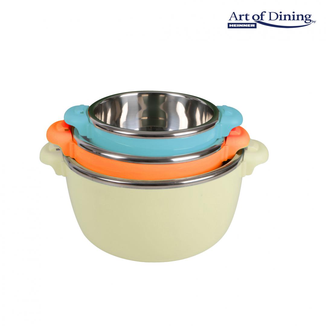 SET 3 CASEROLE TERMICE 2+4+6L,BELLY BEIGE, ART OF DINING BY HEINNER