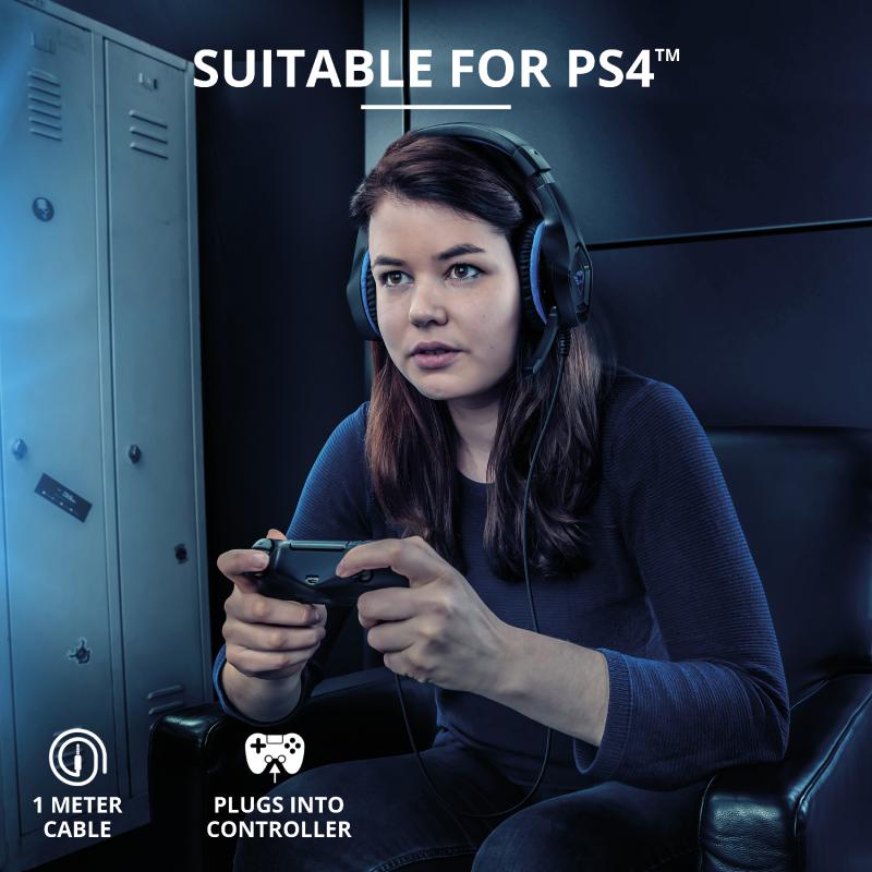 Casti cu microfon Trust GXT 404B Rana Gaming PS4, negru
