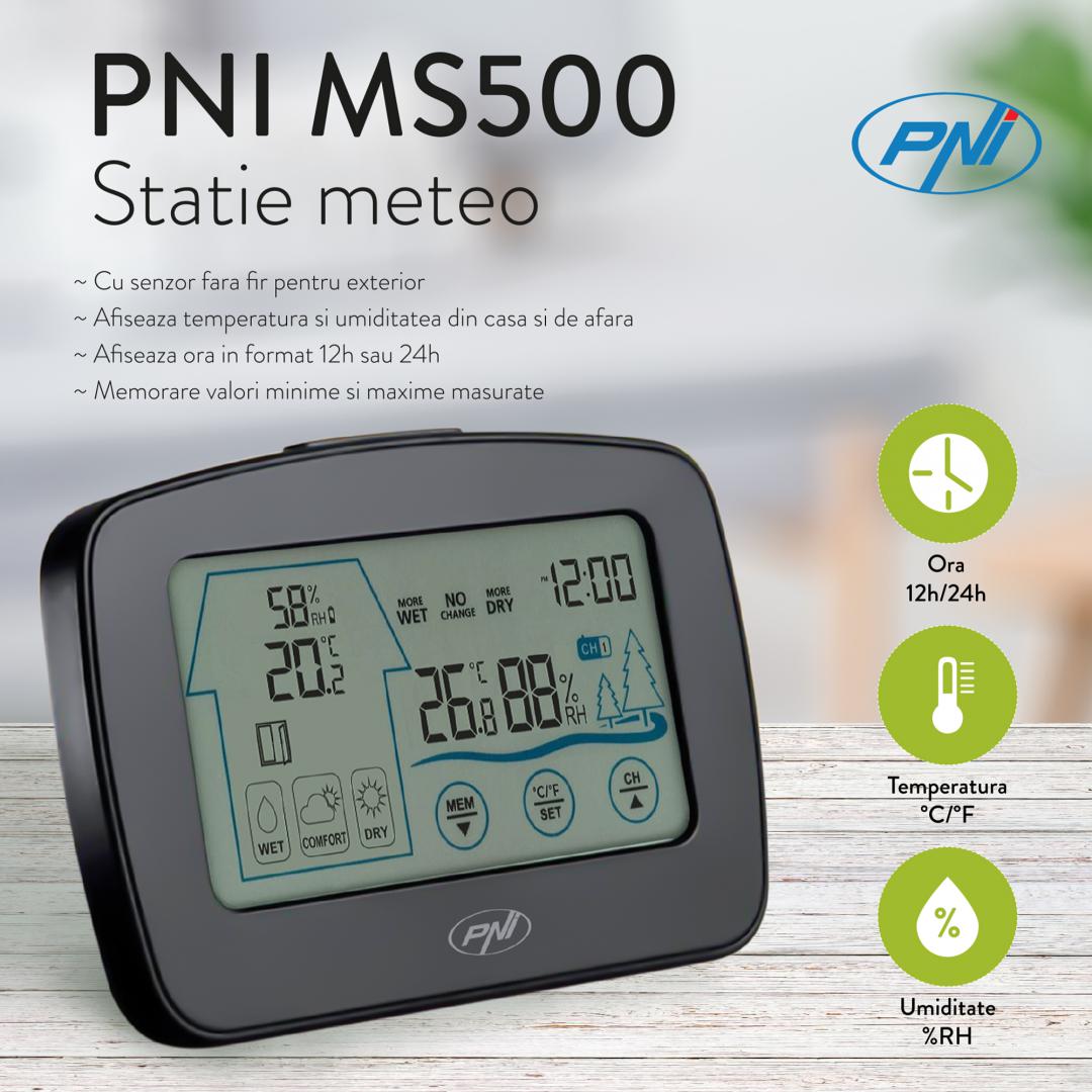 Pni Statie Meteo Senzor Extern (Statie meteo Pni MS500 cu senzor extern fara fir)