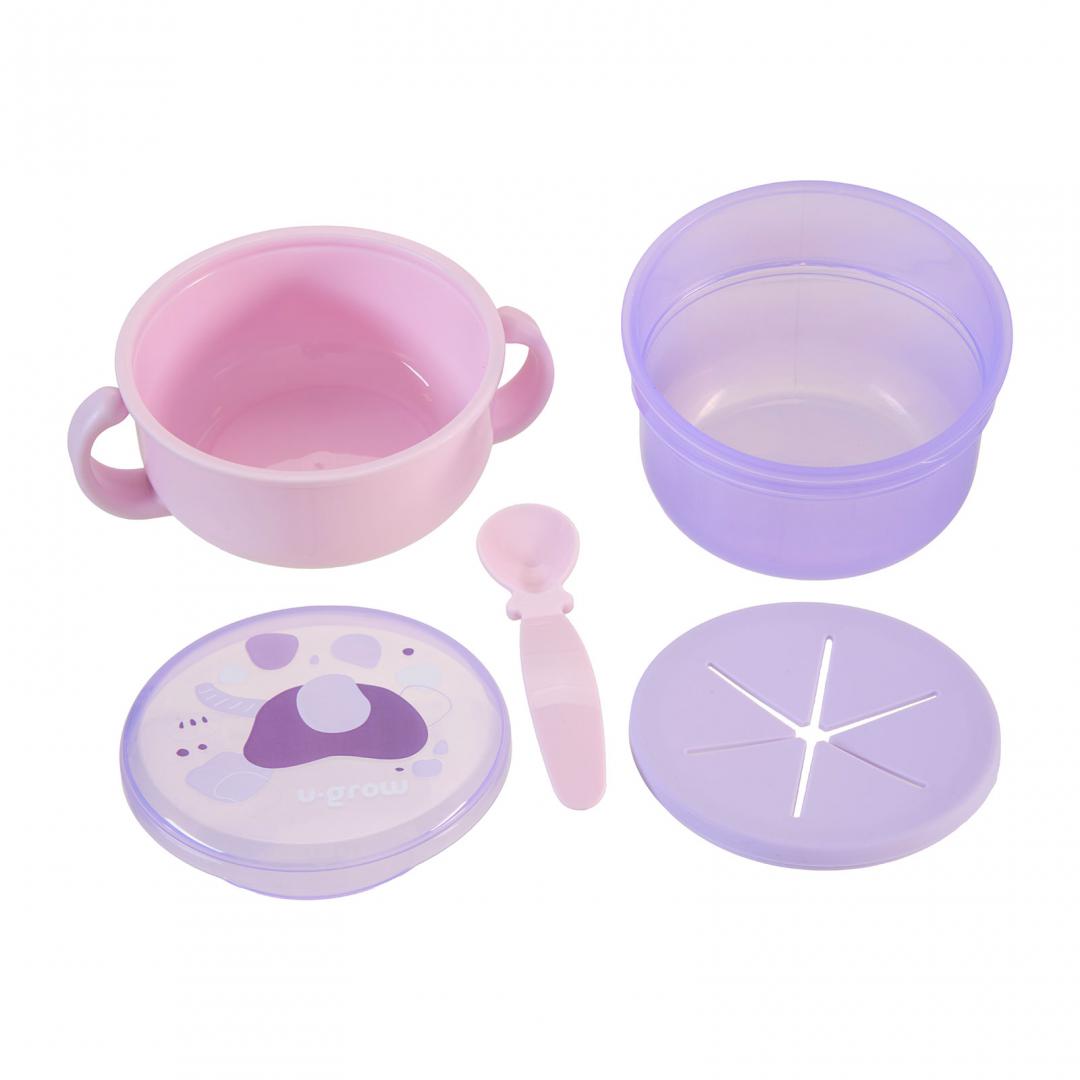 Bol 2 in 1 pentru snackuri, mov, U-Grow