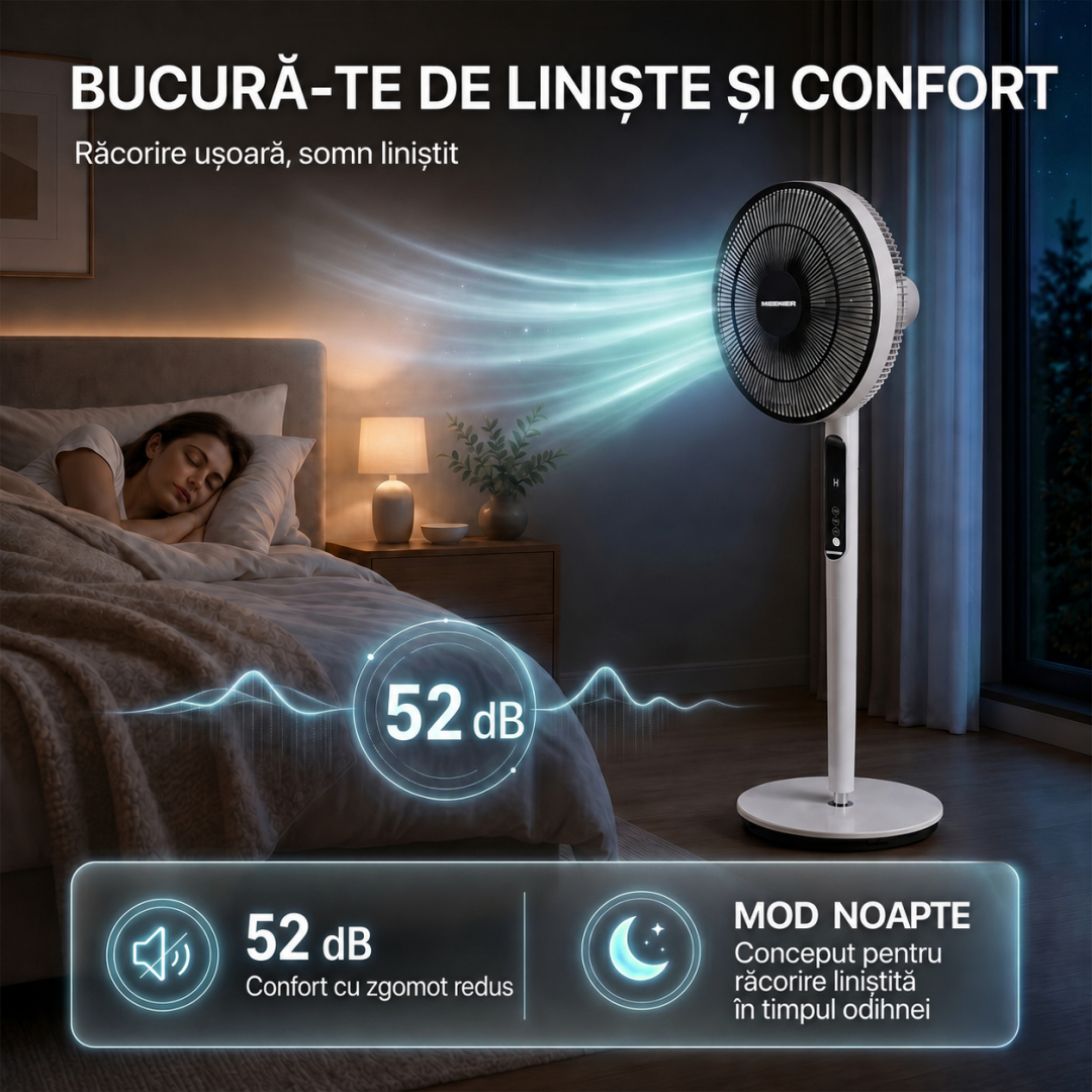 Ventilator cu Picior Heinner HMSF-9BK