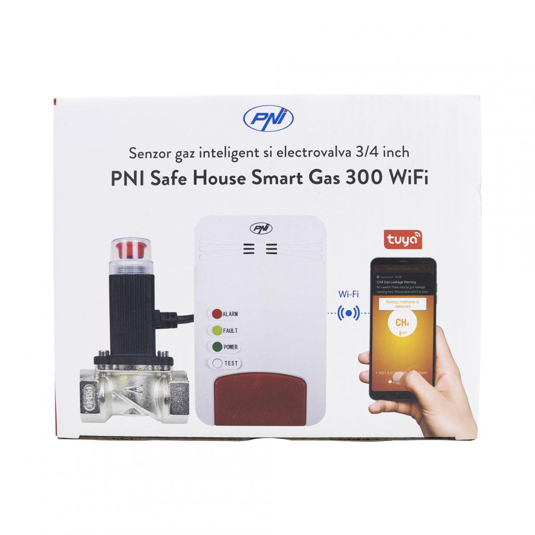 Pni Kit Senzor Gaz si Electrovalva (Kit senzor gaz inteligent si electrovalva Pni Safe House Smart Gas 300 WIFI cu...)