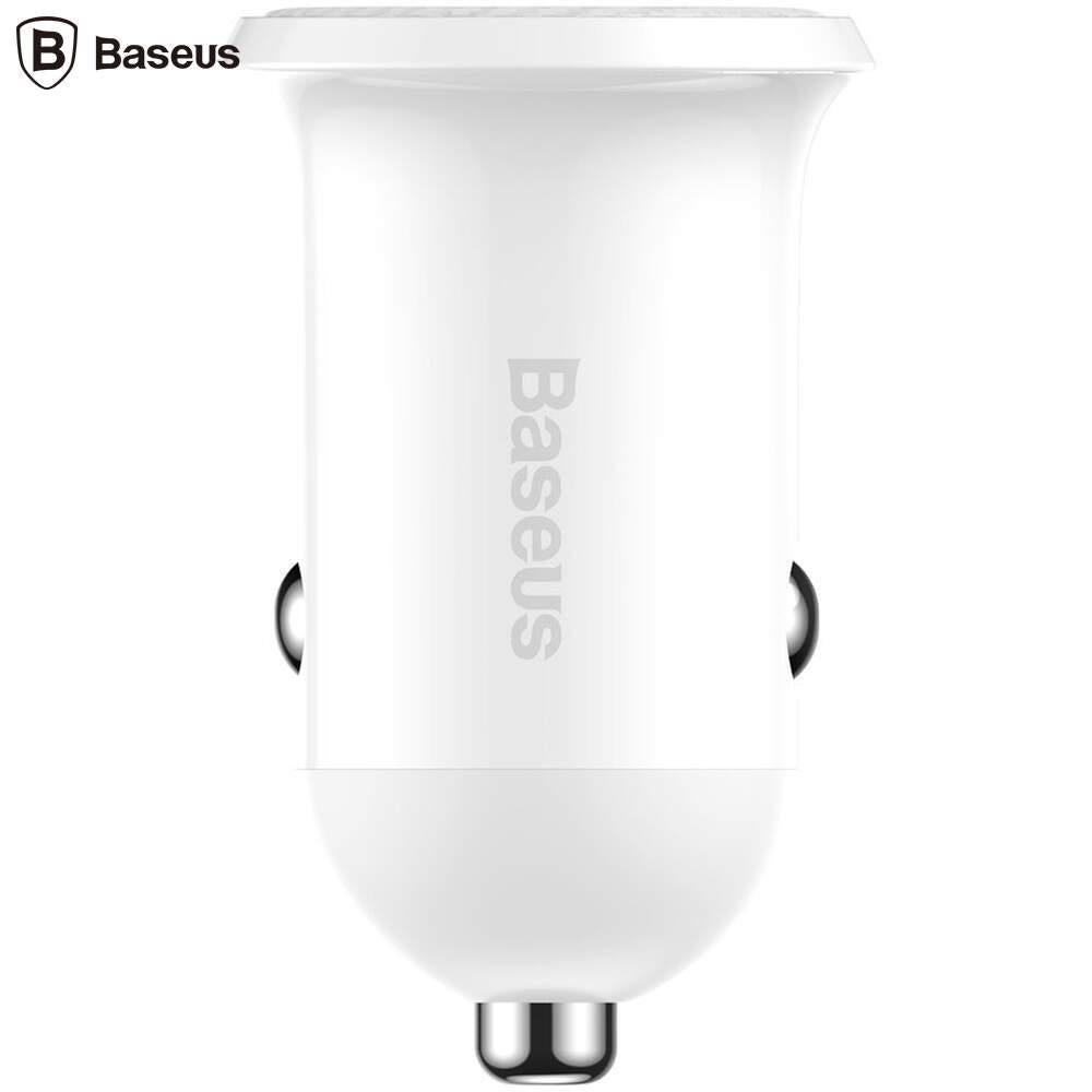 Incarcator auto Baseus Grain Pro, 2 x USB Output 5V/4.8A total ambele porturi, pt. bricheta auto, alb